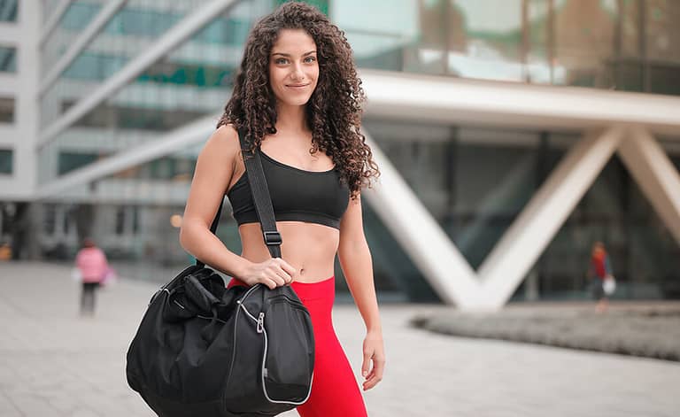 Girl with Gym bag